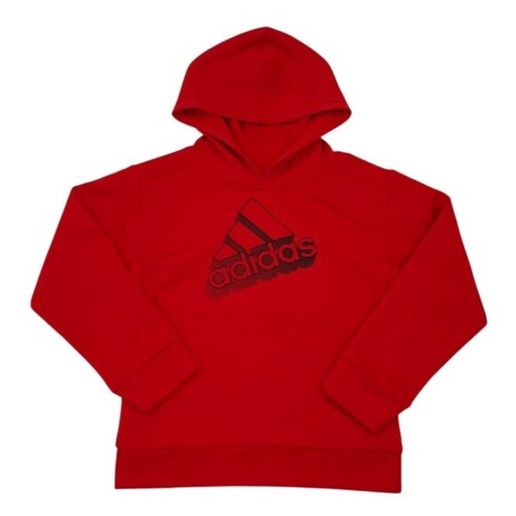 Adidas Kids Red Hoodie Sweatshirt Size 6 Regular Fit 100% Polyester. - Picture 6 of 8